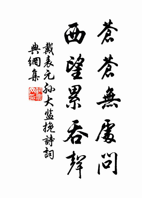 戴表元苍苍无处问，西望累吞声书法作品欣赏