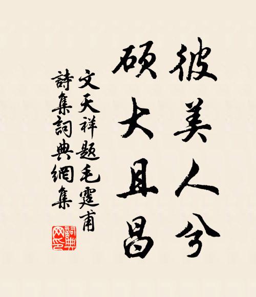 文天祥彼美人兮，硕大且昌书法作品欣赏