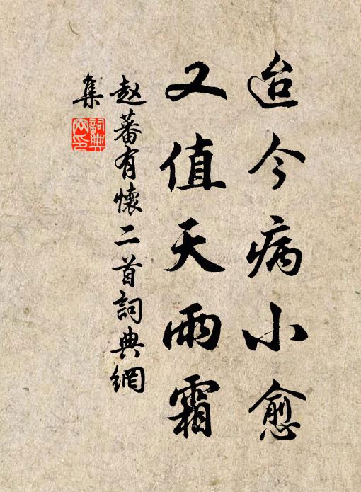 赵蕃迨今病小愈,又值天雨霜书法作品欣赏