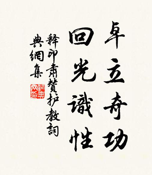 释印肃卓立奇功，回光识性书法作品欣赏