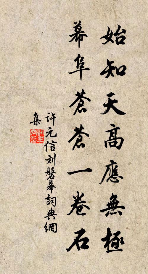 许元信始知天高应无极，幕阜苍苍一卷石书法作品欣赏