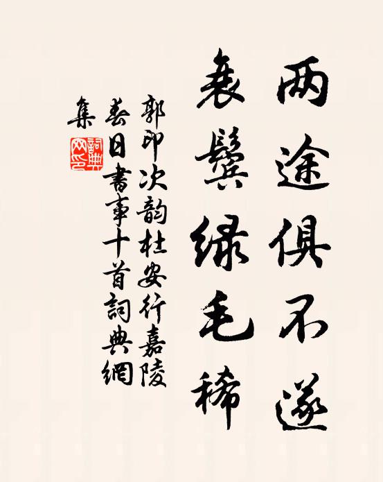 郭印两途俱不遂，衰鬓绿毛稀书法作品欣赏