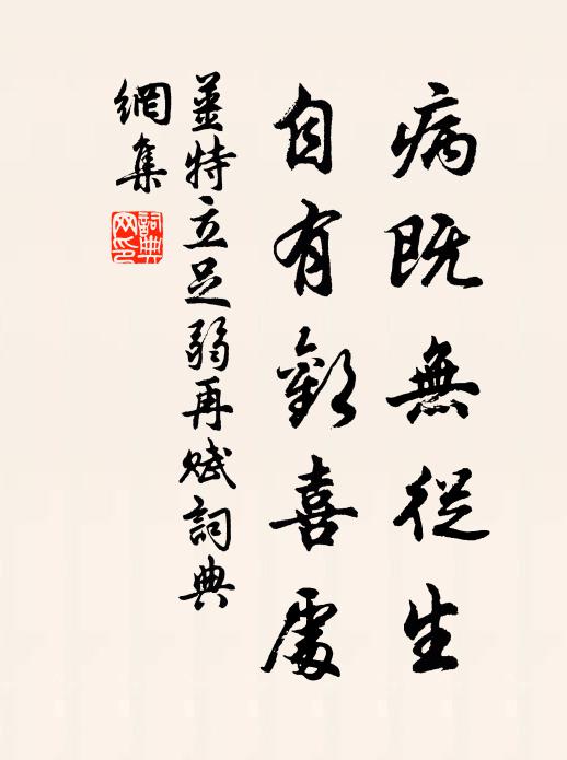 姜特立病既无从生，自有欢喜处书法作品欣赏