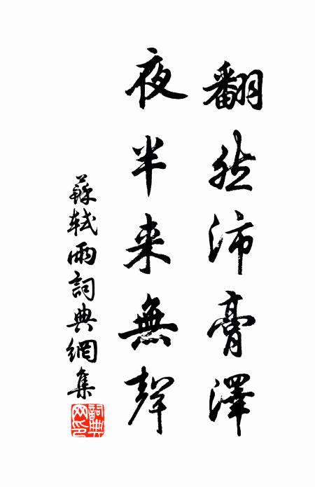 苏轼翻然沛膏泽，夜半来无声书法作品欣赏