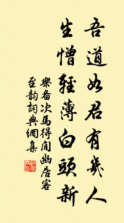 乐备吾道如君有几人，生憎轻薄白头新书法作品欣赏