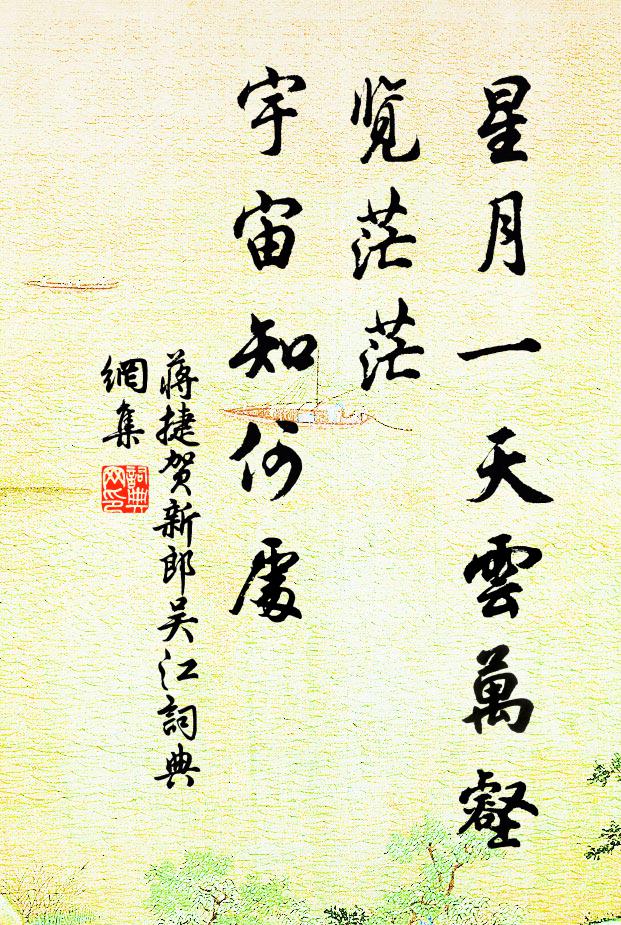 蒋捷星月一天云万壑，览茫茫、宇宙知何处书法作品欣赏