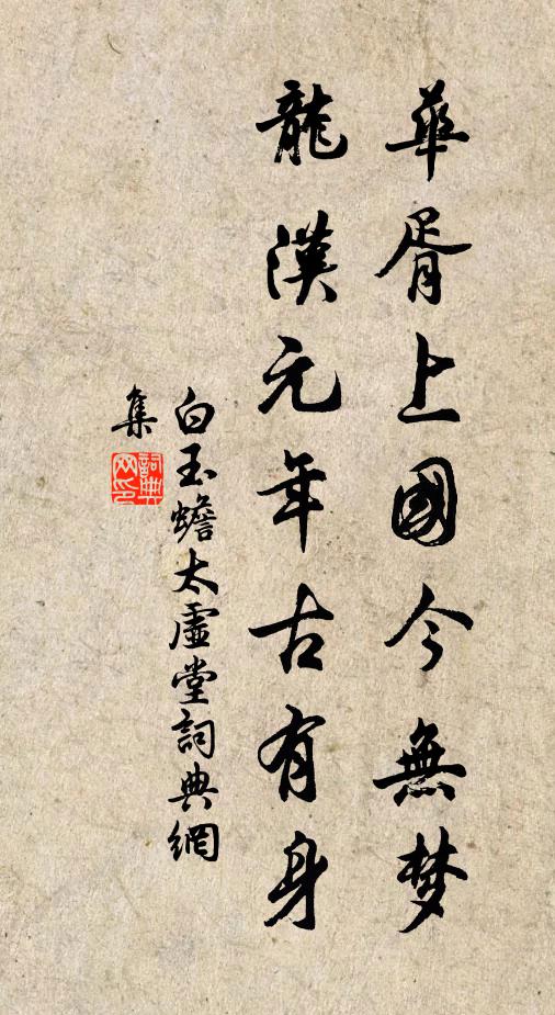 白玉蟾华胥上国今无梦，龙汉元年古有身书法作品欣赏
