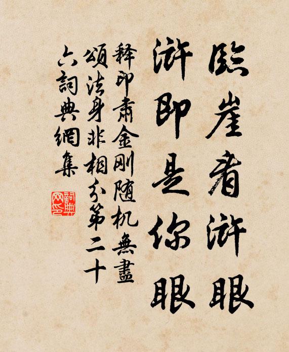 释印肃临崖看浒眼，浒即是你眼书法作品欣赏