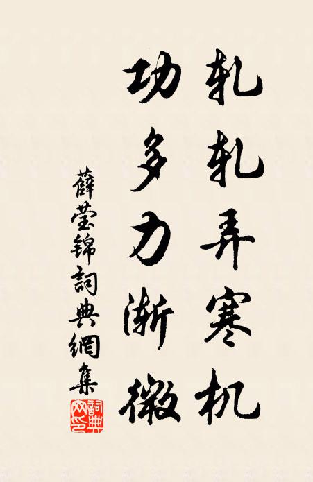 薛莹轧轧弄寒机，功多力渐微书法作品欣赏