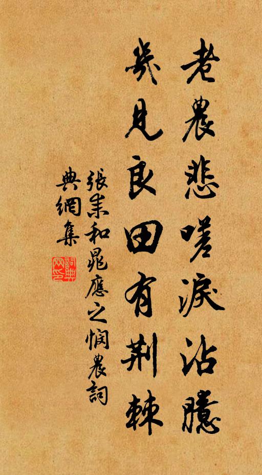 张耒老农悲嗟泪沾臆，几见良田有荆棘书法作品欣赏