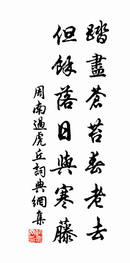 周南踏尽苍苔春老去，但余落日与寒藤书法作品欣赏