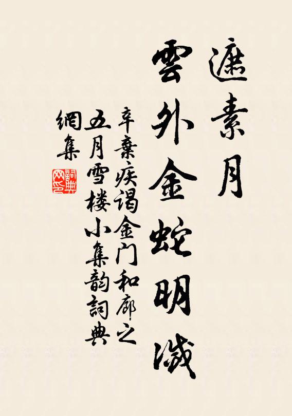 辛弃疾遮素月，云外金蛇明灭书法作品欣赏