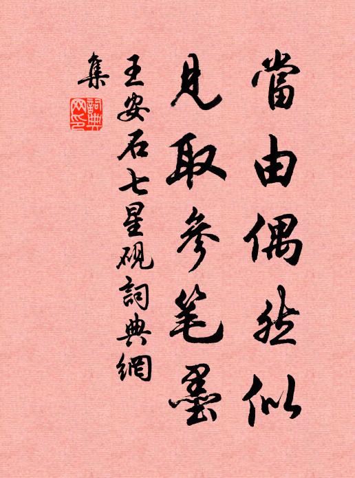 王安石当由偶然似，见取参笔墨书法作品欣赏