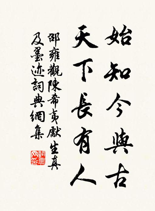 邵雍始知今与古，天下长有人书法作品欣赏
