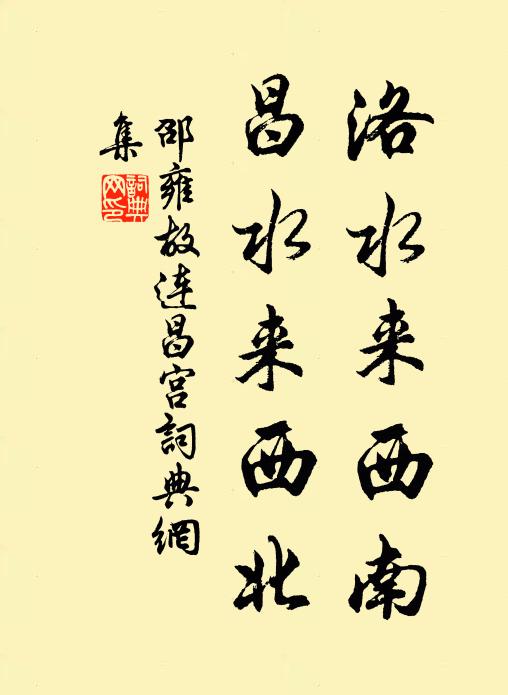 邵雍洛水来西南，昌水来西北书法作品欣赏