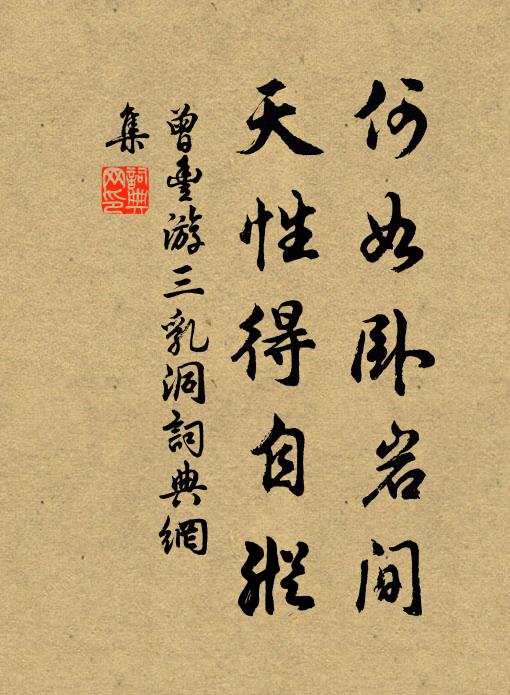 曾丰何如卧岩间，天性得自纵书法作品欣赏