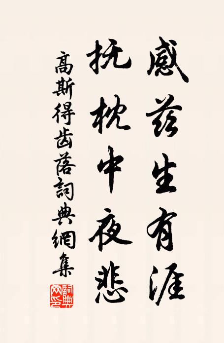 高斯得感兹生有涯，抚枕中夜悲书法作品欣赏
