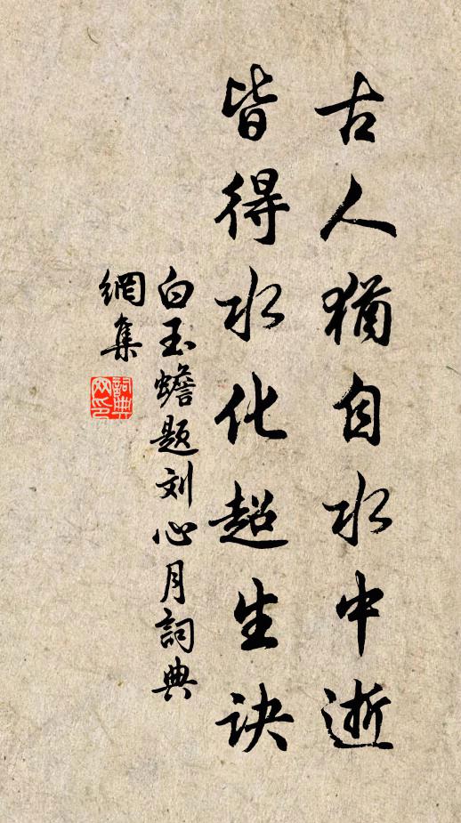 白玉蟾古人犹自水中逝,皆得水化超生诀书法作品欣赏