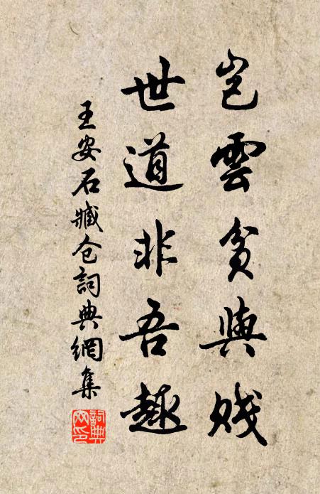 王安石岂云贫与贱，世道非吾趣书法作品欣赏