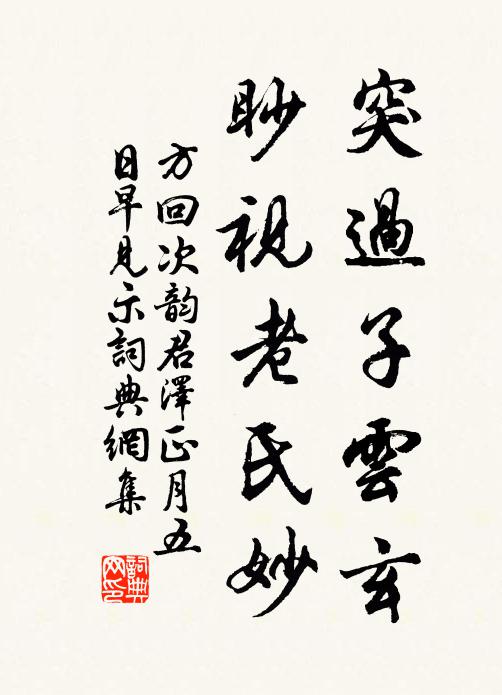 方回突过子云玄，眇视老氏妙书法作品欣赏