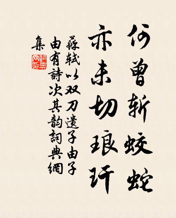 苏轼何曾斩蛟蛇，亦未切琅玕书法作品欣赏