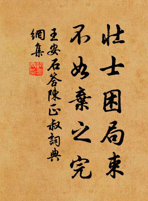 王安石壮士困局束，不如弃之完书法作品欣赏