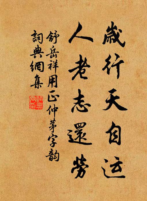 舒岳祥岁行天自运，人老志还劳书法作品欣赏