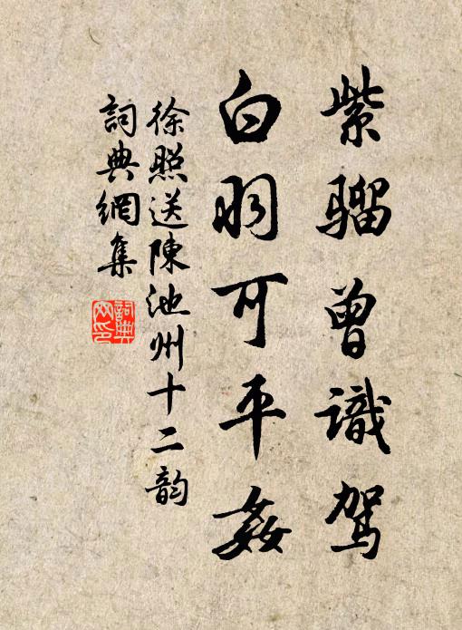 徐照紫骝曾识驾，白羽可平奸书法作品欣赏