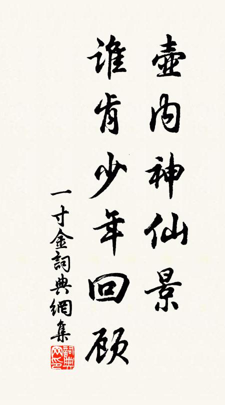 佚名壶内神仙景，谁肯少年回顾书法作品欣赏