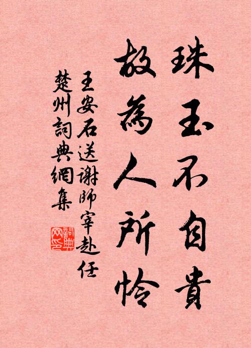 王安石珠玉不自贵，故为人所怜书法作品欣赏