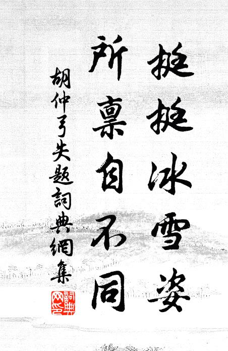 胡仲弓挺挺冰雪姿，所禀自不同书法作品欣赏
