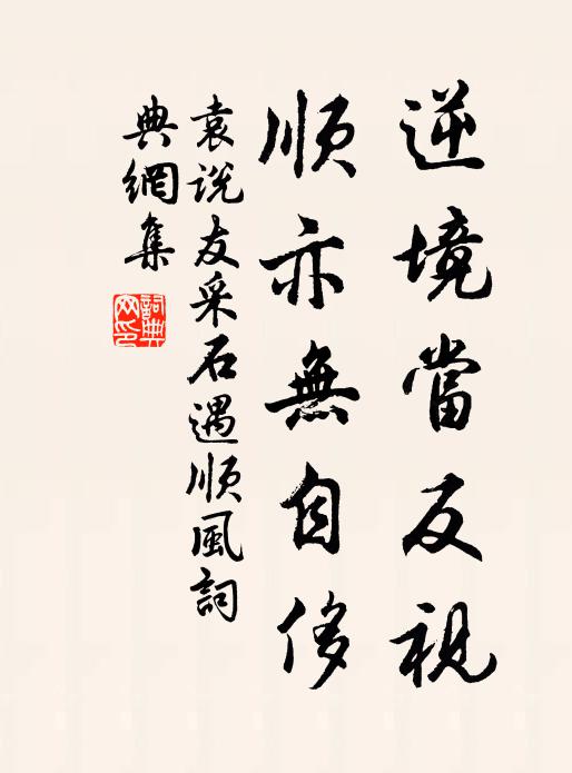 袁说友逆境当反视，顺亦无自侈书法作品欣赏
