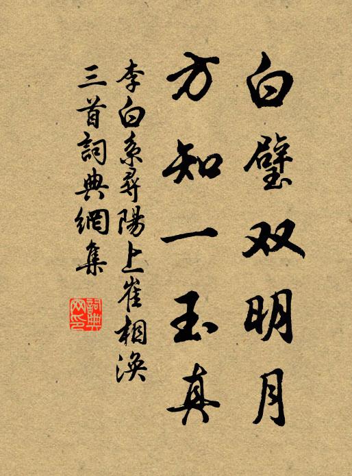 李白白璧双明月，方知一玉真书法作品欣赏