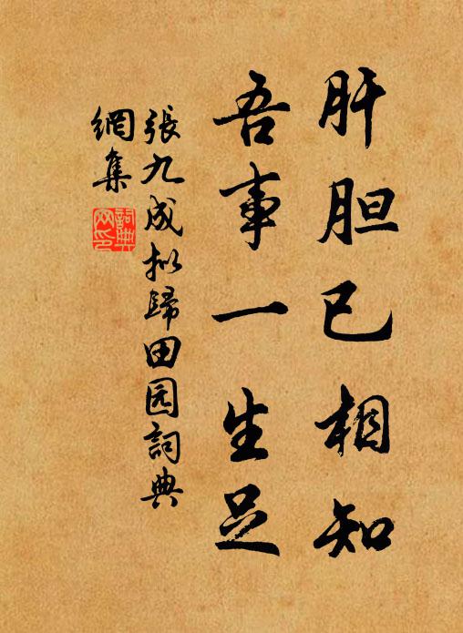 张九成肝胆已相知，吾事一生足书法作品欣赏