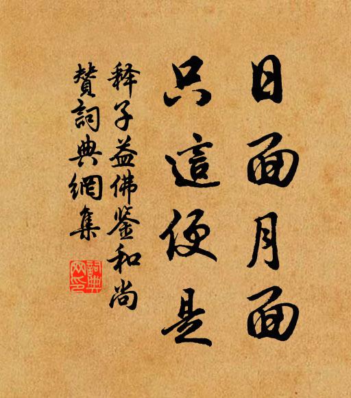 释子益日面月面，只这便是书法作品欣赏