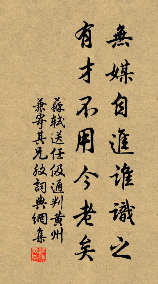 苏轼无媒自进谁识之，有才不用今老矣书法作品欣赏