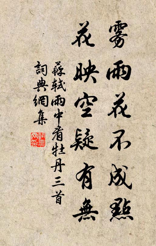 苏轼雾雨花不成点，花映空疑有无书法作品欣赏