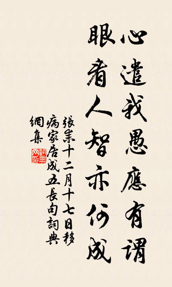 张耒心遣我愚应有谓，眼看人智亦何成书法作品欣赏