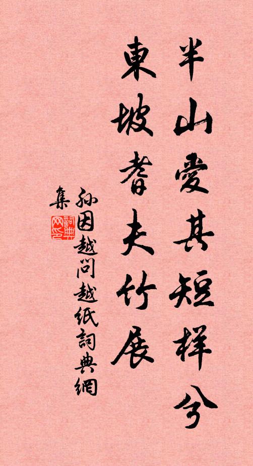 孙因半山爱其短样兮，东坡耆夫竹展书法作品欣赏