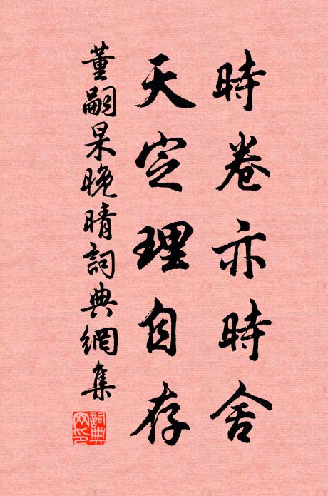 董嗣杲时卷亦时舍，天定理自存书法作品欣赏
