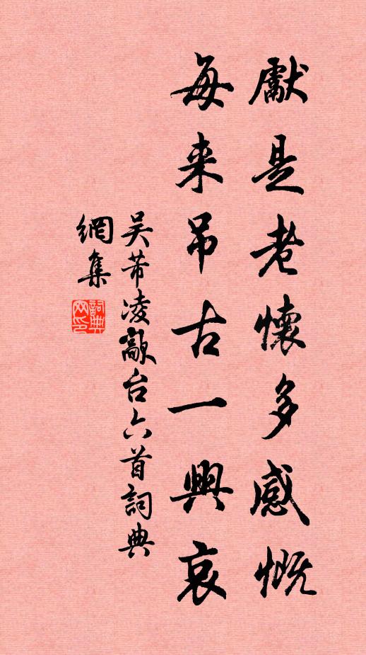 吴芾先是老怀多感慨，每来吊古一兴哀书法作品欣赏