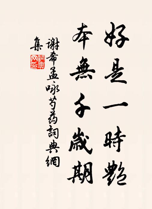 谢希孟好是一时艳，本无千岁期书法作品欣赏