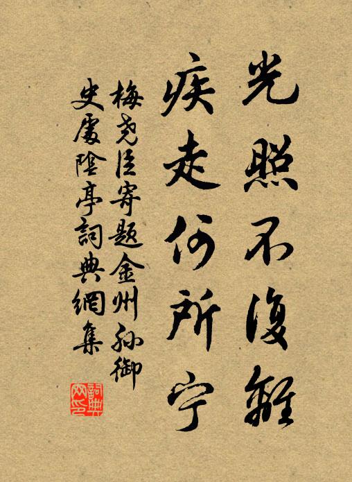 梅尧臣光照不复离，疾走何所宁书法作品欣赏