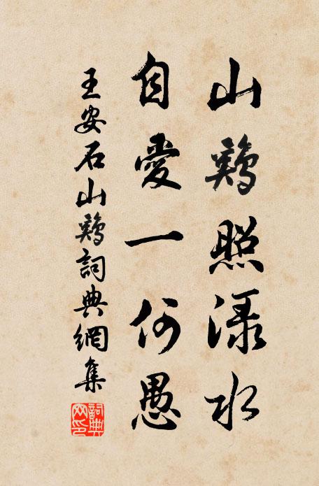 王安石山鸡照渌水，自爱一何愚书法作品欣赏