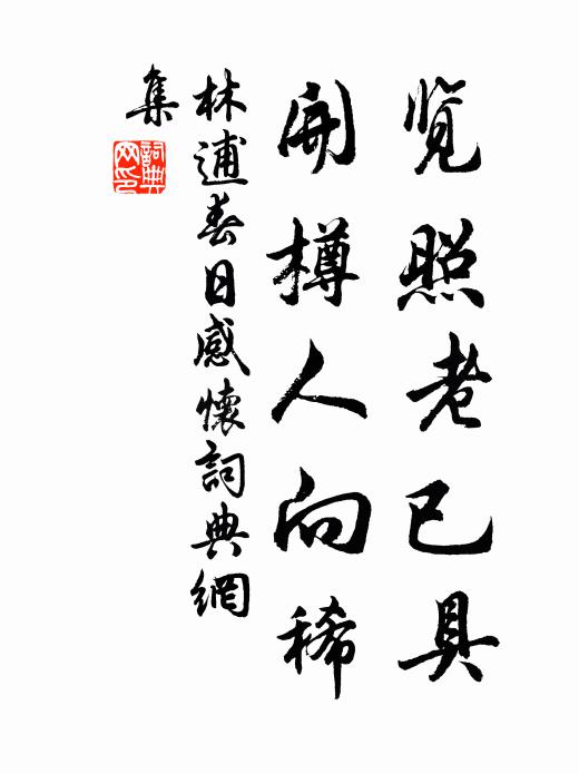 林逋览照老已具，开樽人向稀书法作品欣赏