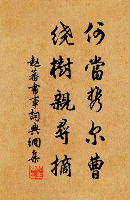 赵蕃何当携尔曹，绕树亲寻摘书法作品欣赏