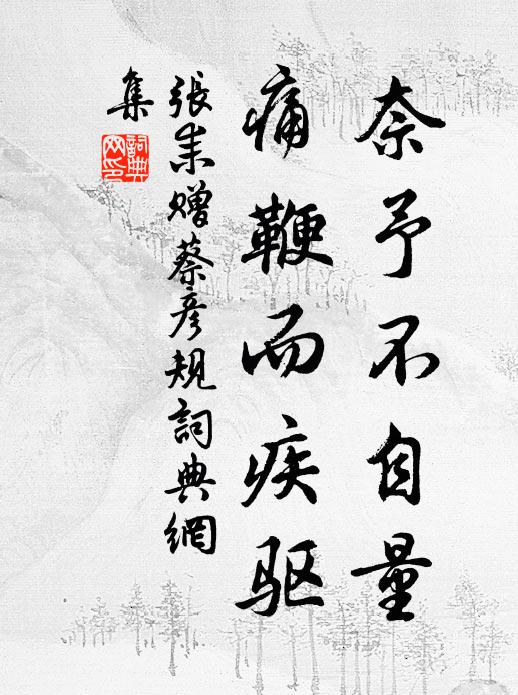 张耒奈予不自量，痛鞭而疾驱书法作品欣赏