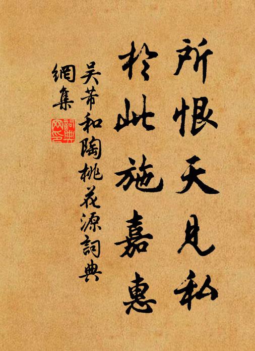 吴芾所恨天见私，于此施嘉惠书法作品欣赏