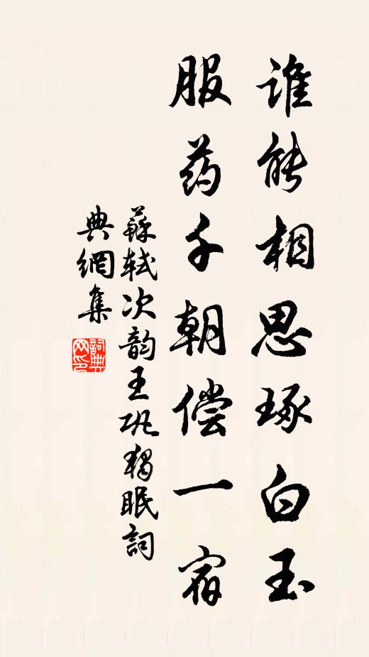 苏轼谁能相思琢白玉，服药千朝偿一宿书法作品欣赏