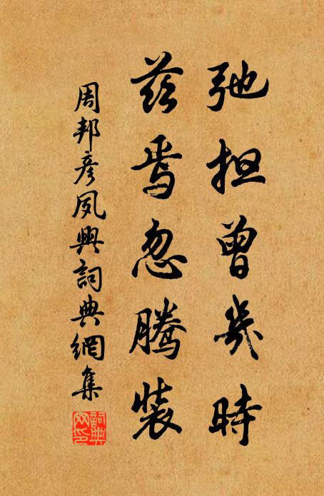 周邦彦弛担曾几时，兹焉忽腾装书法作品欣赏
